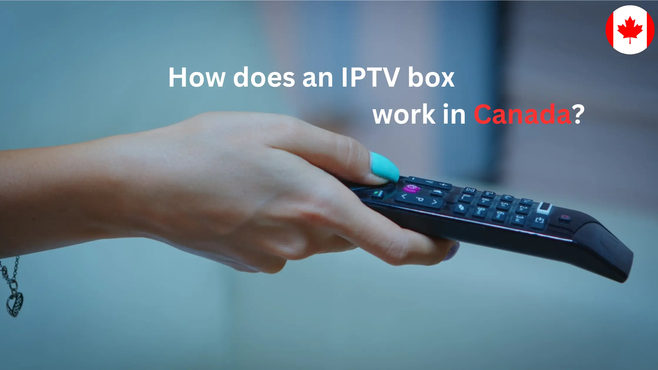 hand using an iptv box remote